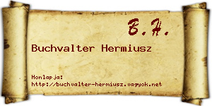 Buchvalter Hermiusz névjegykártya